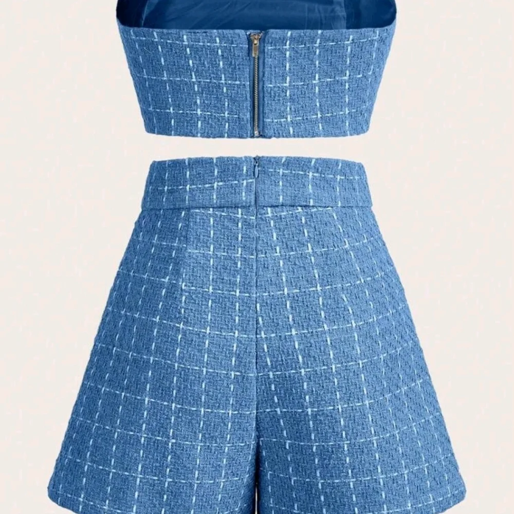 Aveloria Rosie 2pcs Tweed Cropped Bandeau Top And Shorts Set - Picture 2 of 4